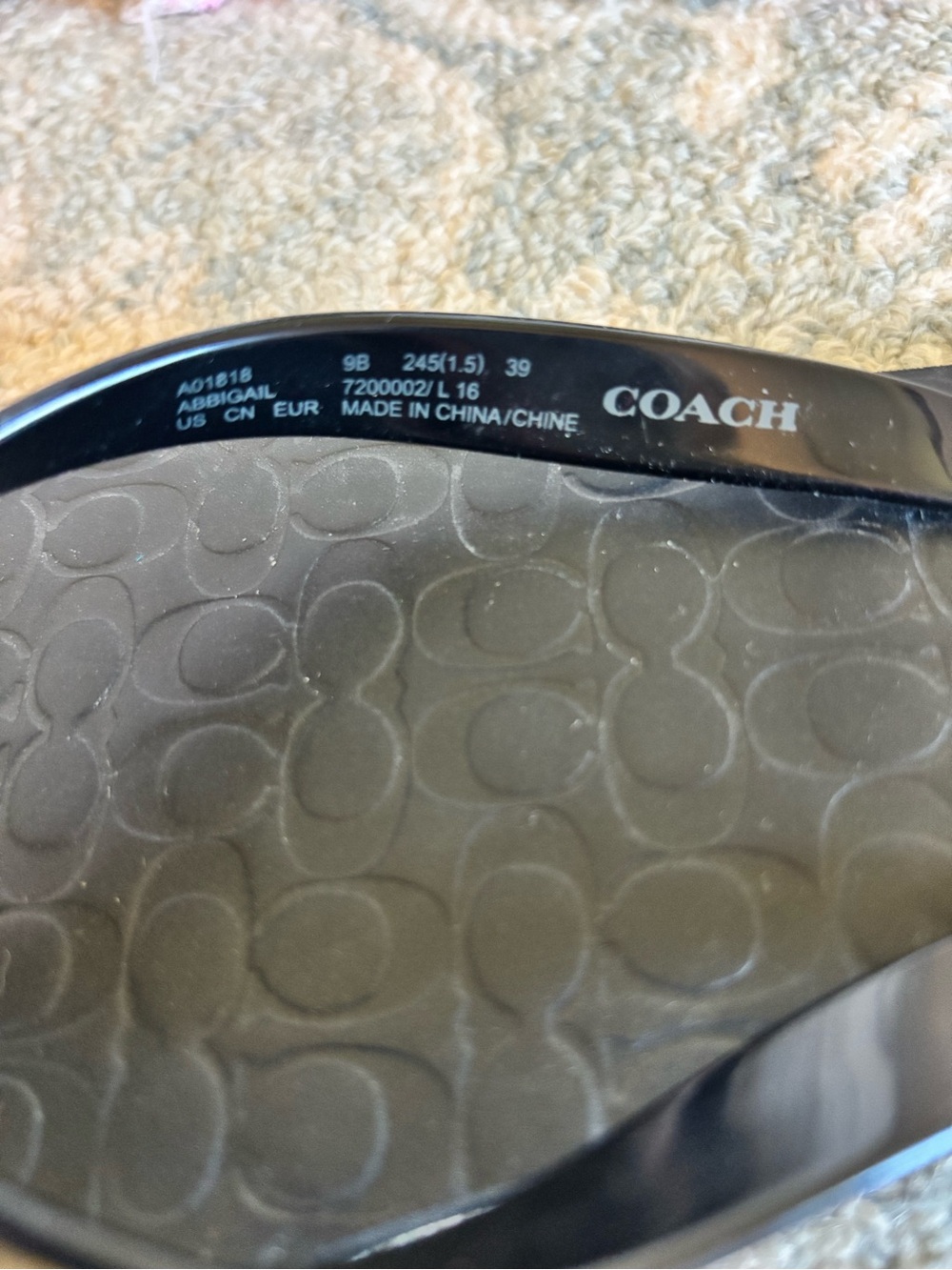 COACH ABBIGAIL Sandal Flip Flops Size 9 Black EUC Summer Ready - Picture 4 of 5